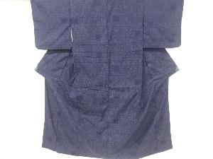 亀甲に花模様織り出し手織り紬着物